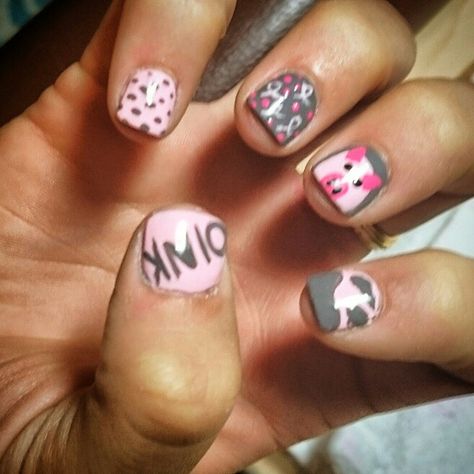 Farm pig nails oink oink acrylic nails summer 2015 Pig Nails Design, Pig Nail Art, Pig Nails, Acrylic Nails Summer, Pig Farming, Flying Pig, Nails Summer, Love Nails, Nails Nails