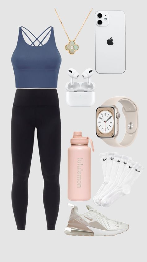 Comfy Workout Outfits, Preppy Girl Outfits, Preppy Outfits For School, Working Out Outfits, Lululemon Outfits, Cute Workout Outfits, Cute Gym Outfits, Outfit Collage, Trendy Outfits For Teens