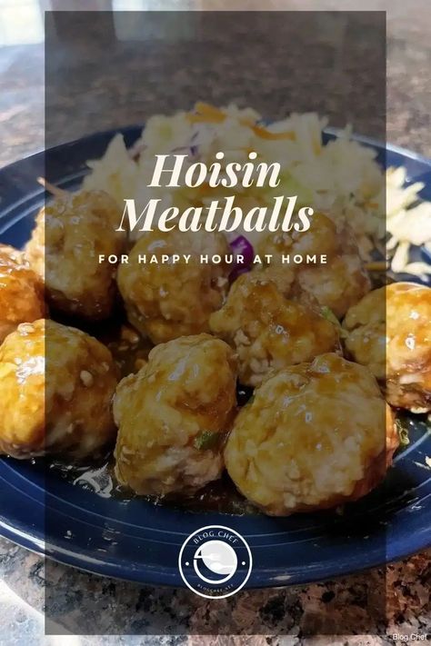 Hoisin Meatballs Recipe Tangy Meatballs, Hoisin Meatballs, Sweet Meatballs, Happy Hour At Home, Having Friends, Pork Meatballs, Meatballs Recipe, Toasted Sesame Seeds, Asian Flavors