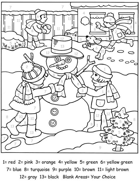 Free Christmas Color by Number Coloring Pages Your Kids Will Love Dover Publications Coloring Pages, Color By Number Coloring Pages, Dover Publications Coloring, Number Coloring Pages, Christmas Color By Number, Number Printables, Color By Number Printable, New Year Coloring Pages, Coloring Pages Winter