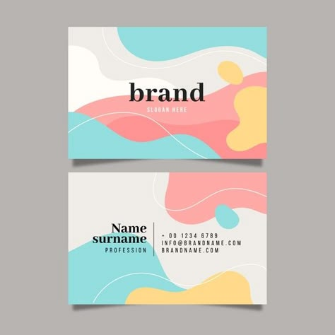 Colorful business card template Free Vec... | Free Vector #Freepik #freevector #business #abstract #design #office Business Card Ideas For Designers, Business Card Colorful, Cool Card Design, Business Card Design Creative Ideas, Cards Design Ideas, Business Cards Ideas, Creative Business Card Design, Colorful Template, Card Design Ideas