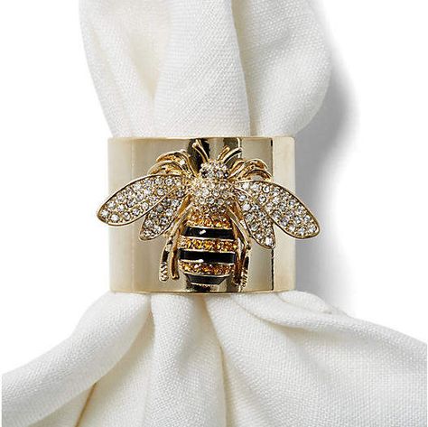 Joanna Buchanan Set of 2 Bee Napkin Rings Bee Napkin Rings, Bee Napkins, Bumble Bee Jewelry, Joanna Buchanan, I Love Bees, Silver Napkin Rings, Paris Chic, Bee Inspired, Bee Gifts