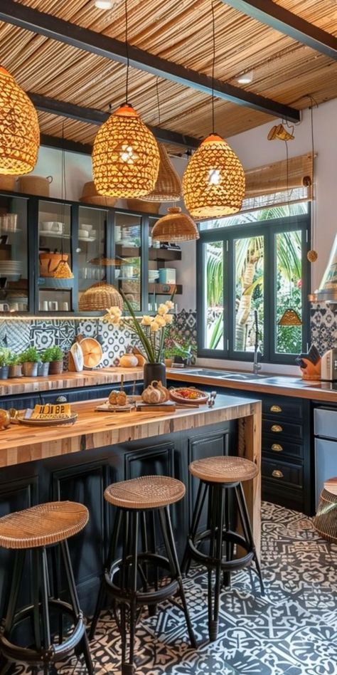 Boho Kitchen Backsplash, Desert Kitchen, Boho Style Kitchen, Eclectic Kitchen Design, Ikea Furniture Makeover, 80s Home, Indoor Pool Design, Villa Design Architecture, Kitchen Backsplash Ideas