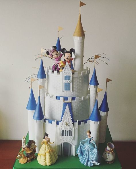 Walt Disney World Birthday Cake, Magic Kingdom Cake, Disney World Cake, Pink Minnie Mouse Cake, Disney Castle Cake, Smurfs Cake, Castle Cakes, Disney World Birthday, Castle Birthday Cakes