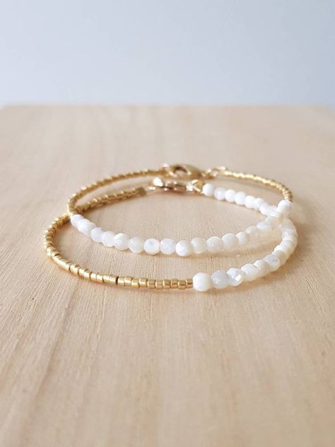 Modern Bead Bracelets, Modern Beads Jewelry, Seed Pearl Bracelet, Tiny Bead Jewelry, Minimalist Beads Bracelet, Faceted Beads Bracelet, Small Pearl Bracelet, Minimalist Beaded Bracelet, Dainty Gold Beaded Jewelry