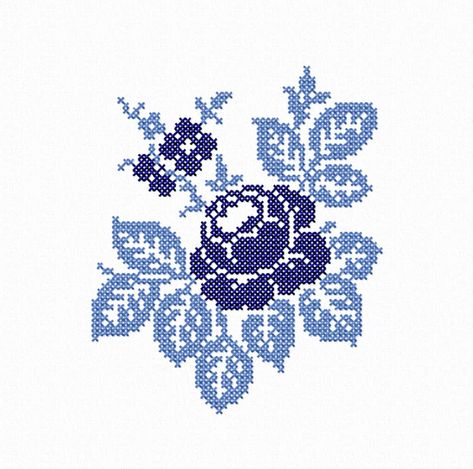 Floral Machine Embroidery Designs, Sketch Embroidery, Rose Cross Stitch Pattern, Floral Cross Stitch Pattern, Pola Kristik, Cross Stitch Patterns Flowers, Embroidery Patterns Vintage, Floral Cross Stitch, Cross Stitch Rose