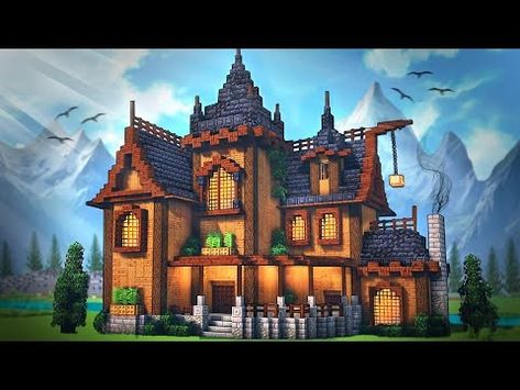 (141) Minecraft: How To Build A Dark Wooden Mansion | Tutorial - YouTube Wooden Mansion, Minecraft Mansion, Wooden House Design, Minecraft House Tutorials, Wooden House, Minecraft Houses, House In The Woods, Dark Wood, How To Build