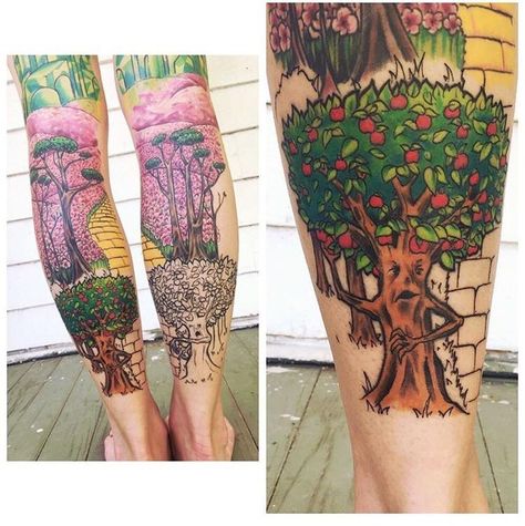 The Wizard of Oz - Emerald City full freehand leg sleeves (work in progress) Wizard Of Oz Sleeve Tattoo, Wizard Of Oz Tattoo, Paisley Tattoos, Daniel Tattoo, Oz Tattoo, City Tattoo, Bad Witch, Body Accessories, City Kid