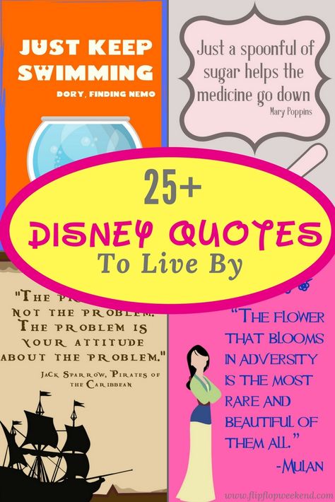 These 27 inspirational Disney quotes about life and love, collected from Disney movies and Walt Disney himself, will inspire and motivate you in the most magical way. #Quotes #DisneyQuotes Disney Food Quotes, Disney Quotes About Life, Inspirational Disney Quotes, Way Quotes, Life Quotes Disney, Mistake Quotes, Disney Inspiration, Disney On A Budget, Good Quote