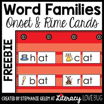 Onset And Rime, Kindergarten Word Families, Cvc Words Kindergarten, Cvc Word Activities, Cvc Word Families, Rhyming Activities, Word Work Activities, Preschool Literacy, Phonics Kindergarten