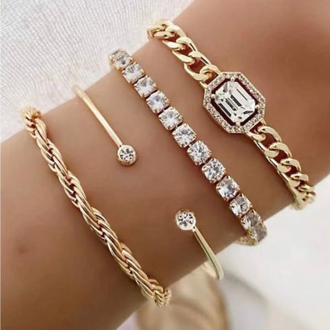 Material: Zinc Alloy Length: 9.8" Top Rated Seller Quick Shipper Open To Offers 1800+ Listings Sold Gem Bracelets, Square Crystal, Twisted Bracelet, Fried Dough, Bohemian Crystal, Gems Bracelet, Women's Bracelets, Estilo Punk, Style Punk