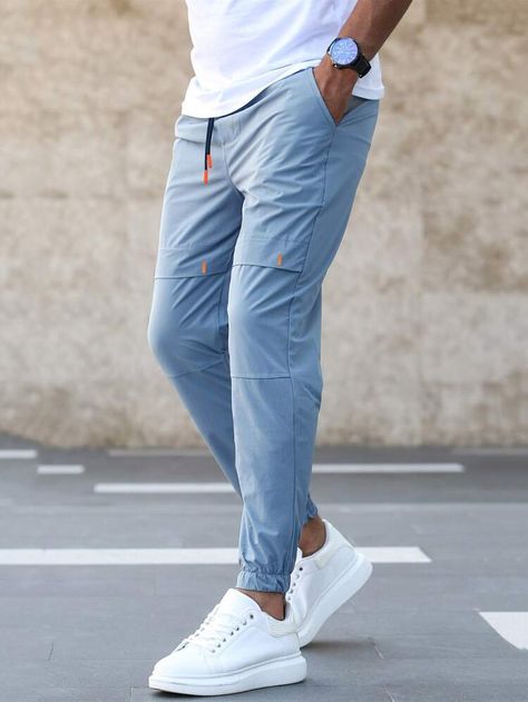 Pocket Cargo Pants Outfit, Pocket Cargo Pants, Mens Smart Casual Outfits, Black Suit Men, Pants Outfit Men, Drawstring Waist Pants, Trouser Outfit, Mens Casual Outfits Summer, Smart Casual Men