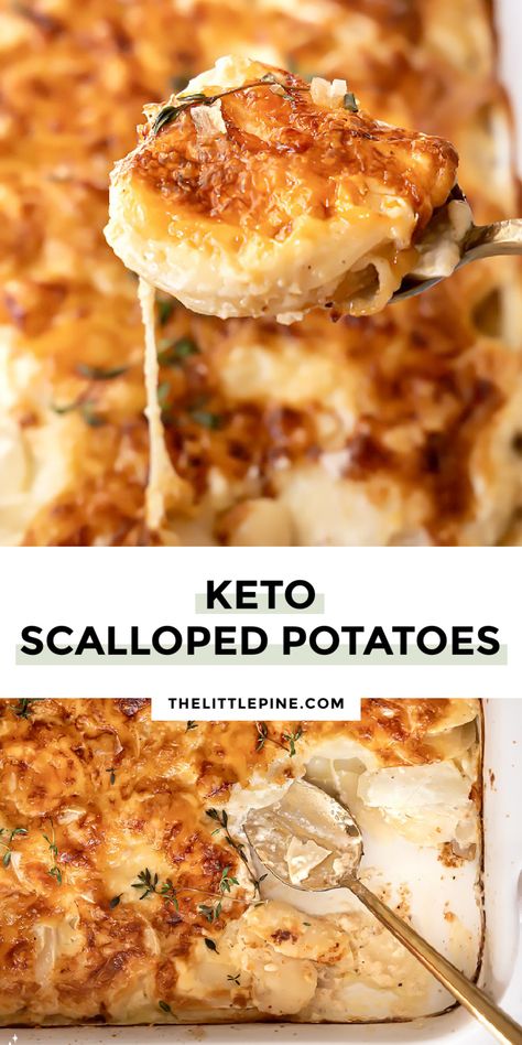 Keto Scalloped Potatoes, Scalloped Potato Recipes, Low Carb Sides, Low Carb Side Dishes, Keto Side Dishes, Keto Cooking, Keto Recipes Dinner, Scalloped Potatoes, Keto Diet Meal Plan