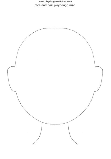 Head face and neck outline template Blank Head Template, Women Head Drawing, Face Template For Kids, Neck Outline, Baby Art Activities, Preschool Portfolio, Head Picture, Social Emotional Curriculum, Party Hat Template