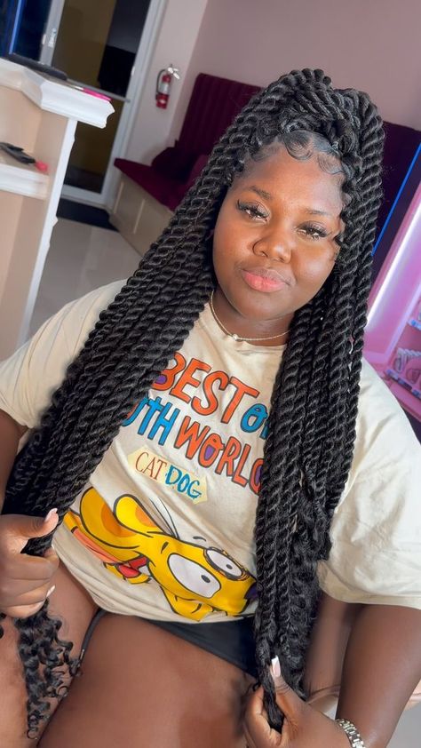 Crochet Twist Hairstyles, Big Twist Braids Hairstyles, Long Twist Braids, Havana Twist Hairstyles, Rope Twist Braids, Two Strand Twist Hairstyles, Island Twist, Senegalese Twist Hairstyles, Havana Twist