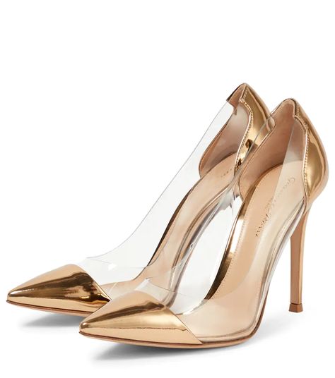 Gianvito Rossi - Plexi 105 leather and PVC pumps | Mytheresa Sergio Rossi, Gianvito Rossi, Plexus Products, Designer Brands, Fall In Love, Stiletto Heels, In Love, Saint Laurent, Pumps