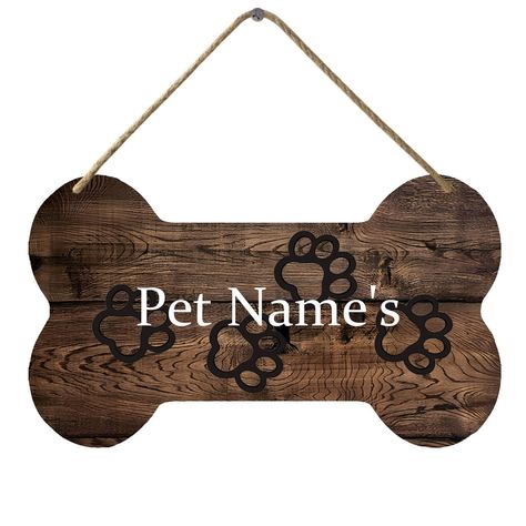 PRICES MAY VARY. Title: SLIYIYoo Personalized Dog Bone Sign Custom Dog House Wood Sign Decor Custom Name Pet Sign for Home Farmhouse Decor(8.4 x 4.8Inches). Product Type: Categories > Home Décor Products > Home Décor Accents > Wall Pediments Dog Kennel Name Signs Diy, Dog Table Decor, Dog Wall Art Decor, Dog Signs For Home Wall Decor, Pet Cafe Interior, Dog Wall Decor Ideas, Dog Signs For Home, Custom Dog Houses, Pet Cafe