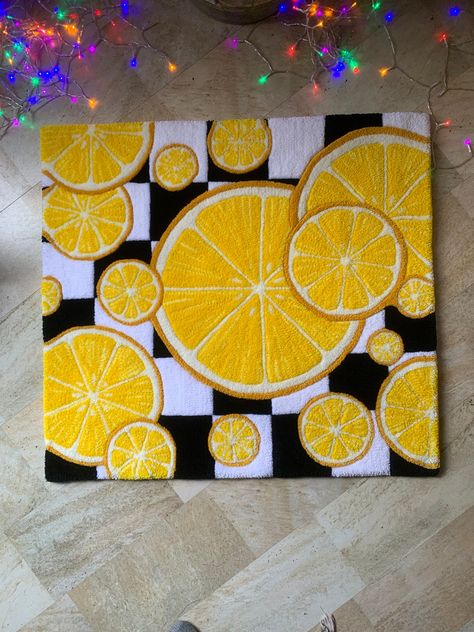 Citrus Rug, Lemon Rug, Kitchen Area Rugs Ideas, Tufted Carpet, Plaid Rug, Kitchen Area Rugs, Give And Receive, Tufted Rugs, Rug Inspiration