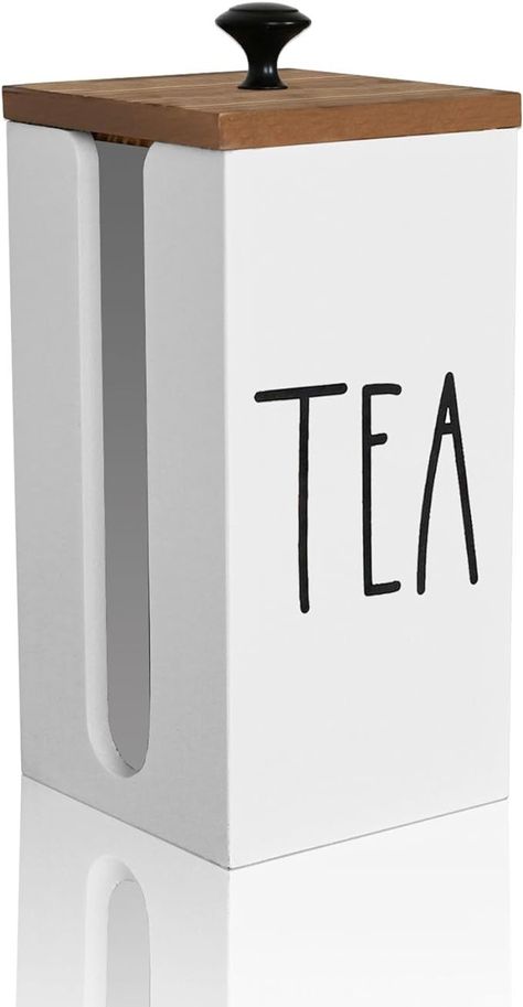 Amazon.com: Tea Bag Holder, Farmhouse Tea Caddy, Wood Tea Bag Storage Organizer, Tea Containers with Lid, Tea Bag Dispenser, Tea Canister, Tea Accessories, Great for Tea Bars and Tea Gifts (White) : Home & Kitchen Tea Bag Dispenser, Tea Bars, Tea Bag Storage, Tea Container, Tea Canister, Tea Storage, Bag Dispenser, Tea Bar, Tea Bag Holder