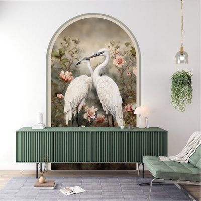 Introducing our Extra Large Great Blue Heron Peel and Stick Decal, a majestic addition to your living space that effortlessly captures the beauty and grace of this iconic bird. Crafted with precision and attention to detail, this stunning decal features a lifelike depiction of a great blue heron in flight, its wings outstretched against a backdrop of serene skies. Measuring larger than life, it makes a bold statement wherever it's placed, whether adorning a living room wall, accenting a hallway, Stick Arch, Peel And Stick Mural, Botanical Floral Art, Great Blue Heron, Blue Heron, Living Room Decor Modern, Extra Large Wall Art, Living Room Inspo, Vintage Botanical