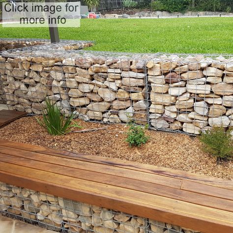 Gabion Seating, Bench With Planter, Gabion Ideas, Gabion Retaining Wall, Backyard Retaining Walls, Garden Retaining Wall, Gabion Baskets, Outdoor Walkway, Gabion Wall