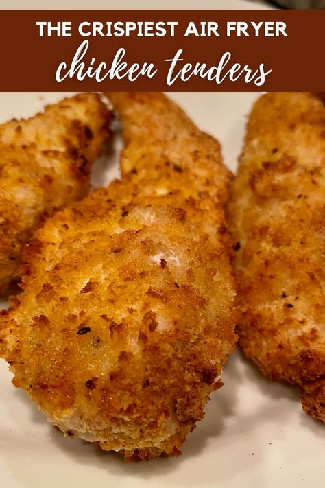 Panko Crusted Chicken Tenders, Panko Chicken Tenders, Crispy Chicken Strips, Air Fried Chicken Tenders, Panko Crusted Chicken, Homemade Chicken Tenders, Chicken Strip Recipes, Air Fryer Chicken Tenders, Fried Chicken Tenders