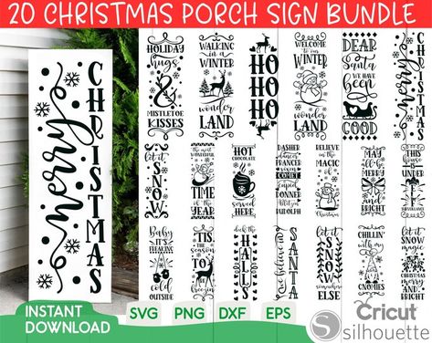 Christmas Porch Sign Svg Bundle Farmhouse Svg Welcome Sign - Etsy Australia Welcome Svg, Porch Sign Svg, Chocolate House, Mid Century Holiday, Farmhouse Svg, Halloween Cups, Fresh Christmas Trees, Christmas Tree Painting, Friends Font