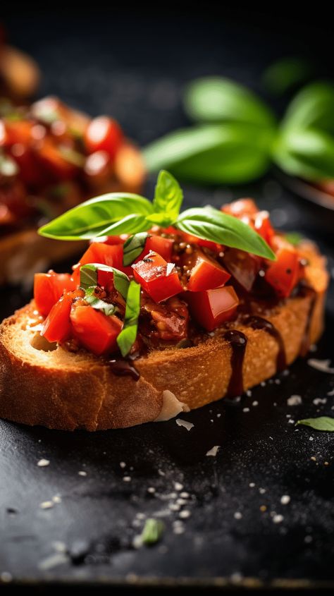 Balsamic Bruschetta [20 Minutes] – Chasety Bruschetta Recept, Balsamic Bruschetta, Rustic Italian Bread, Italian Bruschetta, Bruschetta Appetizer, Bruschetta Toppings, Italian Bakery, Bakery Food, Toast In The Oven