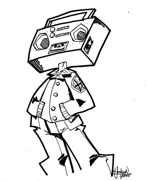 boomBoX by prisma82 on deviantART Boombox Character, Boombox Tattoo, Boombox Drawing, Speaker Drawing, Graff Art, Character Drawings, Jukeboxes, Graffiti Drawing, Guy Drawing