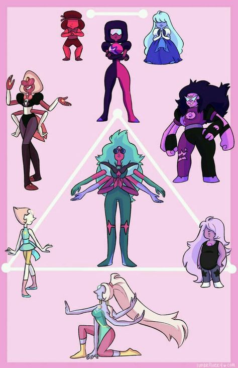 Triângulo fusão A Lot Of Followers, Gem Fusions, Steven Universe Fusion, Garnet Steven Universe, Steven Universe Characters, Steven Universe Gem, Steven Universe Fanart, Universe Art, Space Rock