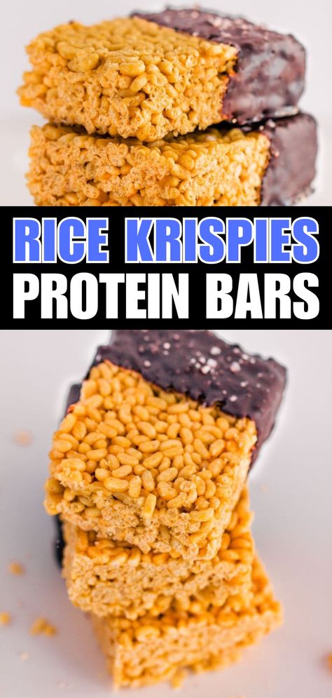 Indulge guilt-free with these Healthy Protein Rice Krispie Treats! Made with wholesome ingredients like peanut butter and protein powder, these treats are perfect for satisfying your sweet tooth while keeping you on track. They're crispy, chewy, and packed with flavor, making them an ideal snack for any time of the day. Whip up a batch and enjoy a delicious, protein-packed treat that's as fun to make as it is to eat. Classic Rice Crispy Treats Recipe, Protein Rice Krispie Treats, Healthy Rice Crispy Treats, Protein Rice Crispy Treats, Treats With Peanut Butter, Healthy Rice Krispie Treats, Protein Rice, Rice Crispy Treats Recipe, Real Food Snacks