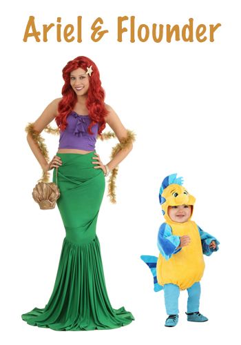 Ariel And Flounder Costume, Flounder Costume Diy, Flounder Costume, Easy Disney Costumes, Ideas Jardin, Mermaid Halloween Costumes, Ariel And Flounder, Little Mermaid Costume, 2023 Halloween