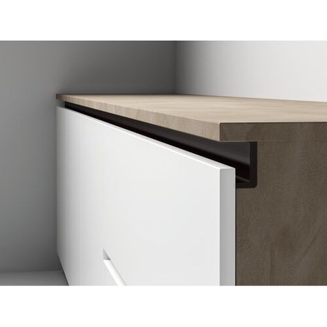 Profile Kitchen Cabinets, Gola Profile Kitchen, Kitchen Cabinets And Drawers, Handleless Cabinets, Matte Black Kitchen, Серая Кухня, Handleless Kitchen, Cabinet Detailing, Wardrobe Door Handles