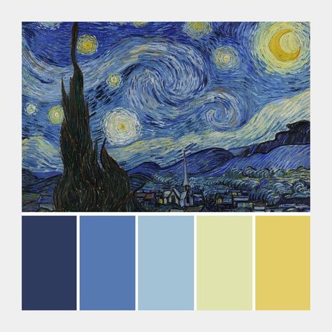 Starry Night Color Palette, Night Color Palette, Embroidery Patterns, Starry Night, Color Palette, Origami, Branding, Embroidery, Canvas