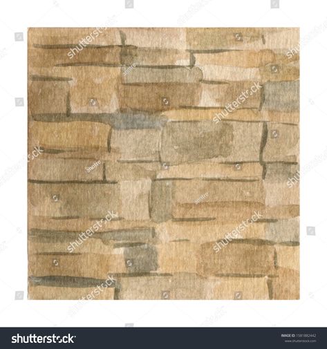 Watercolor interior textures of natural stone, wall material. Hand drawn illustration pattern. Natural design for ecological product and advertising. #Ad , #affiliate, #wall#stone#Hand#material Watercolor Stone Wall, Watercolor Interior, Interior Textures, Logo Business Cards, Natural Stone Wall, Wall Material, Financial Logo, Wall Drawing, Natural Design