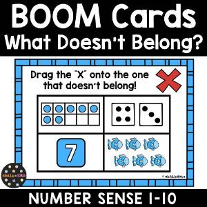 Boom Cards - Which One Doesn't Belong - NUMBERS 1-10 Which One Doesnt Belong, Math Talk, Tally Marks, Ten Frames, Smart Board, Number Sense, 1st Grade Math, Card Deck, Boom Cards