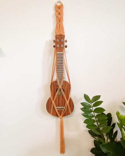 New design!! 🥳 I’ve been wanting to make a ukulele holder for some time now, and love the way it turned out! Simple, cute and effective! #macrame #handmade #ukelele #smallbusiness #handmadewithlove #boho #bohohome #homedecor #art #artist #fiberart Ukulele Holder, Guitar Hanger, Macrame Tutorial, Ukelele, Some Times, Ukulele, New Design, Fiber Art, Art Artist