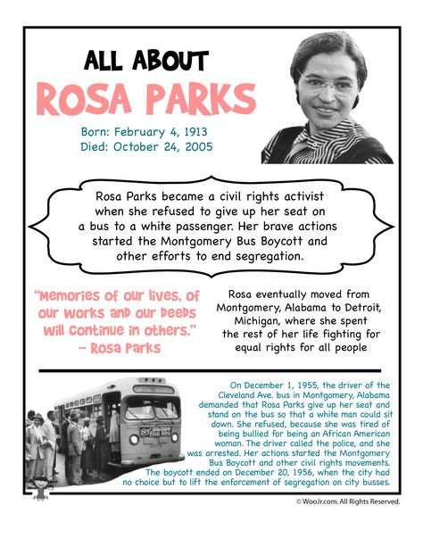 Rosa Parks Wax Museum Project, Rosa Parks Project For Kids, Facts About Rosa Parks, Rosa Parks Project, Rosa Parks For Kids, Rosa Parks Facts, Rosa Parks Activities, Rosa Parks Quotes, Rosa Park