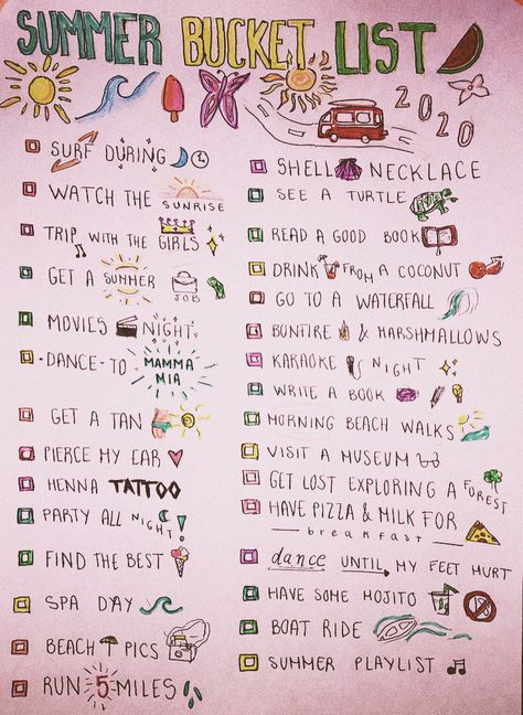 Stuff To Do For Summer, Journal Summer Ideas, Ideas For Summer, Things To Do This Summer, Fun Bucket List Ideas, Summer Bucket List Aesthetic, Things To Do Summer, Summer List Ideas, Summer Bucket List 2023