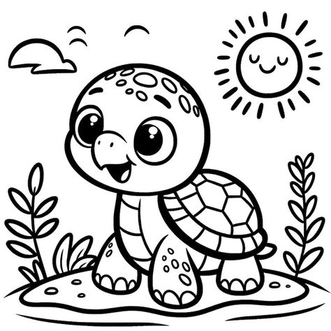 5 Turtle Coloring Page, Animal Coloring Page, Cut Kids Turtle Coloring Page, Kids Coloring Page - Etsy Pics To Color, Turtle Coloring, Cute Animal Coloring Pages, Kid Coloring Pages, Turtle Colouring, Kids Coloring Pages, Cute Turtle Coloring Pages, Turtle Kids Drawing, Coloring Pages Sea Animals