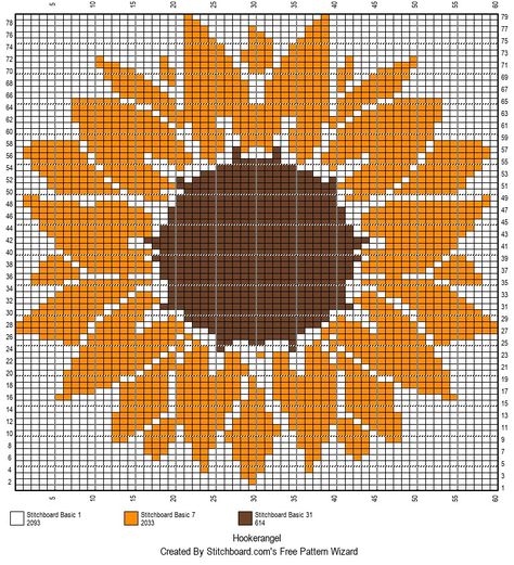 Sunflower Knitting Chart, Leaf Grid Pattern, Sunflower Tapestry Crochet, 2 Color Tapestry Crochet, Sunflower Knitting Pattern, Fall Crochet Tapestry, Fall Tapestry Crochet, Sunflower Alpha Pattern, Sunflower Cross Stitch Pattern