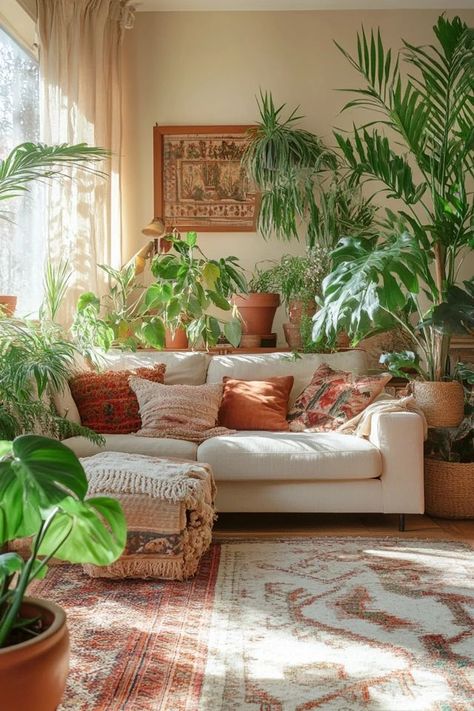 "Create a lush and vibrant space with an Urban Jungle Living Room! 🌿🛋️ Perfect for filling your home with plants and natural textures. 🌟✨ #UrbanJungle #LivingRoomDesign #PlantDecor" Urban Jungle Living Room, Jungle Living Room, Picture Frame Mirror, Home With Plants, Large Picture Frame, Throw Pillow Combinations, High Gloss Kitchen, Earthy Home Decor, Vintage Patio