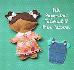 Doll Diy Crafts How To Make, Felt Dolls Patterns Free, Felt Paper Dolls, Vintage Rag Doll, Felt Doll Pattern, Felt Doll Patterns, Doll Making Patterns, Doll Patterns Free, Homemade Dolls