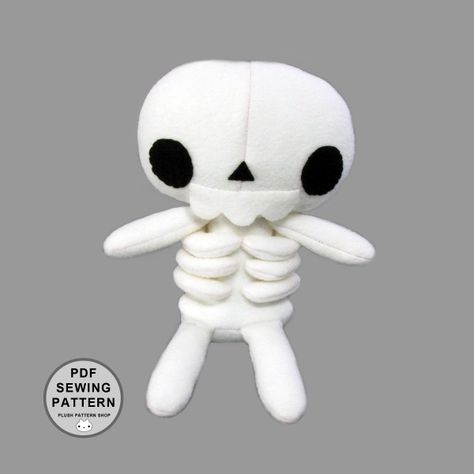 Plush Pattern Shop skeleton Quality Tutorial, Skeleton Plush, Plush Sewing, Kawaii Toys, Plushie Patterns, Sewing Stuffed Animals, Halloween Toys, Toy Pattern, Plush Pattern