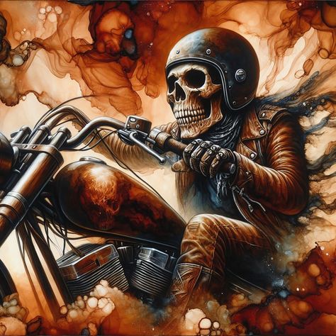 Who likes it? #ai #generated #motorcycle #skeleton Skeleton On Motorcycle, Motorbike Art, On Motorcycle, Biker Art, Hot Rods, Skeleton, Bike, Quick Saves, Art