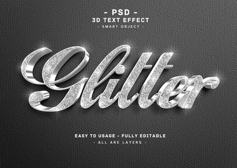 3d silver glitter text style effect | Premium Psd #Freepik #psd #banner Silver Font, Glitter Logo, Graphic Shapes Design, Text Generator, Glitter Banner, Glitter Text, 3d Text Effect, Minimal Logo Design, Text Logo