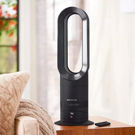 Dyson's AM09 Hot and Cool Bladeless Fan Is on Sale at QVC | Apartment Therapy Oil Furnace, Cool Fan, Bladeless Fan, Chip And Joanna Gaines, Home Tech, Cooling Fan, Apartment Therapy, Heating And Cooling, Hanging Wall Art