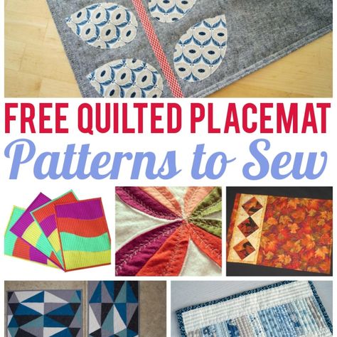 7 Free Quilted Placemat Patterns Sewing With Scraps, Quilted Placemat Patterns, Placemat Patterns, Quilted Placemat, Quilted Placemats, Floral Placemats, Luxury Quilts, Place Mats Quilted, Hat Patterns To Sew