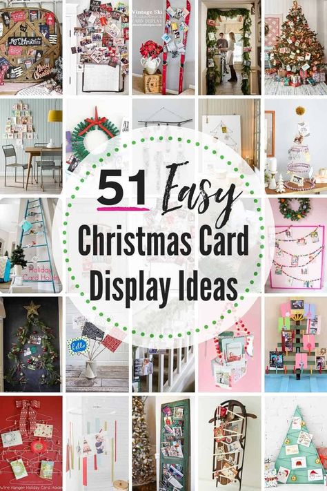 50+ BEST Christmas Card Display Ideas! These easy DIY ideas will hold your Christmas cards all holiday season and display them beautifully! #Christmas #ChristmasCardIdeas #ChristmasCardDisplayIdeas #ChristmasCardHolders #DisplayChristmasCards #ChristmasCardDisplays #DIYChristmasCardHolder #ChristmasCardDisplay #ChristmasCardDisplayHolder #ChristmasCardDisplyDIY Christmas Card Display Ideas, Christmas Card Hanger, Card Display Ideas, Christmas Card Holder Display, Hanging Christmas Cards, Holiday Card Display, Gift Card Displays, Greeting Card Display, Christmas Card Display