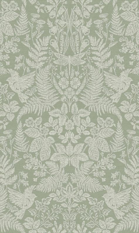 Sage Floral Stitch Damask Wallpaper Features a delicate design with a stitch effect on a fabric effect. The design is a floral Damask design that will give a conversational look to any space. We recommend you get a sample first to see and feel the texture of this unique wallpaper. Material: Non-woven Features: Paste th Tapestry Wallpaper, Woodland Wallpaper, Green Texture, Floral Damask, Damask Wallpaper, Unique Wallpaper, Floral Tapestry, Leaf Wallpaper, Wallpaper Online